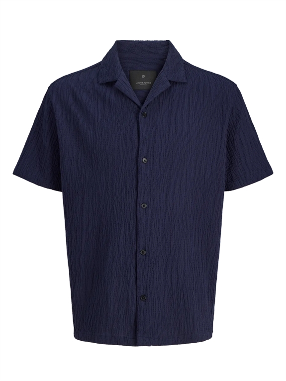 Jack & Jones Blajake Jaquard S/S Shirt - Night Sky